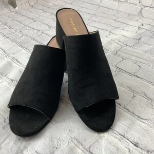 Madden Girl Vegan Leather Black Mules 8.5